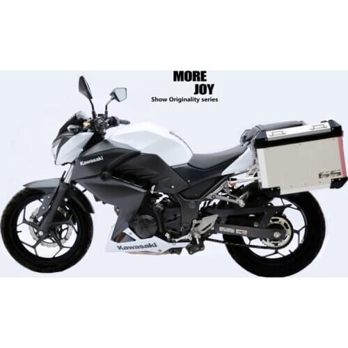 For Kawasaki Z250 Z300 Motorcycle Luggage Box Aluminum Side Box Storage Case Steel Bracket