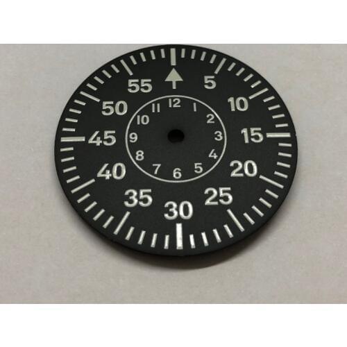 38.9mm GEERVO sterile Switzerland C3 luminous black fit ETA6497/6497 movement Mens watch dial 018A