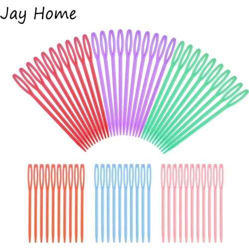 20Pcs Plastic Large-Eye Sewing Needles Yarn Darning Tapestry Needles Handmade Crafts Safety Knitting Needles for Kid Weave Tools