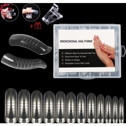 TP 120/140/312 Pcs/box Fake Nails Acrylic Poly Nail Gel Forms for Extension Nail Tips For Nails Nail Builder Full Cover Mold