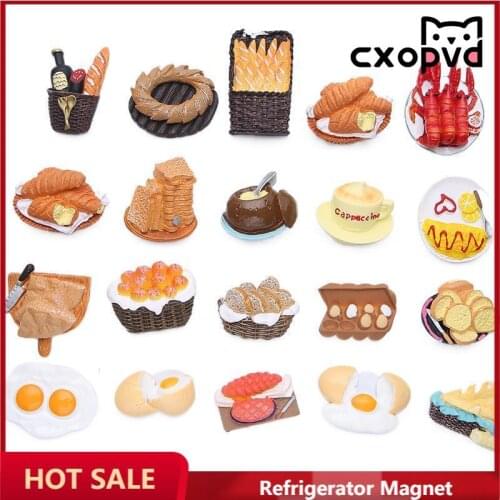 Creative Simulation Food 3D Fridge Magnets Sweet Cone Fried Chicken Leg Hamburger Magnetic Decoration Magnet Refrigerator Paste