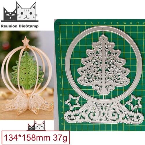 Metal Cutting Dies Crystal Ball Christmas Tree Cut Die Mold Card Scrapbook Paper Craft Knife Mould Blade Punch Stencils