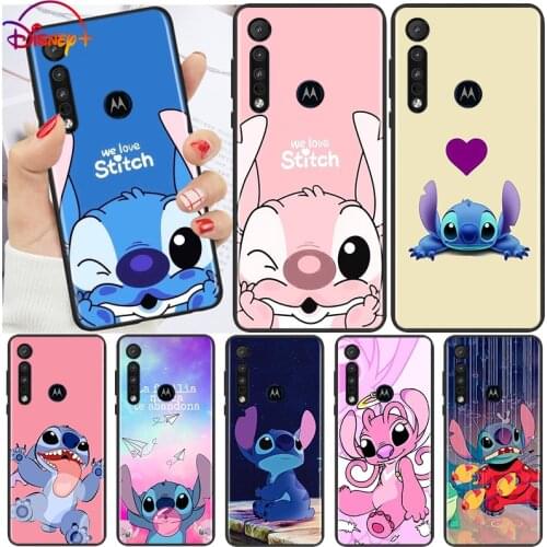 Lilo Stitch Disney For Motorola G9 G8 G Edge One E7 E6 Power Lite Marco Hyper Fusion Plus Play Black Soft Phone Case TPU