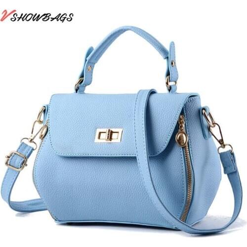New fashion handbags female PU leather handbags designer for women ladies high quality popular shoulder handbags pure color bags