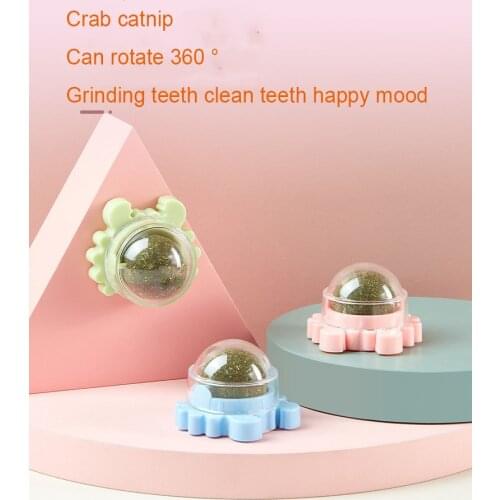 New Crab Cat Mint Spin Ball Cat toys Molar Cleaning Fresh Breath Cat Mint Ball Health Candy Snacks Happy Interactive Cat Toys