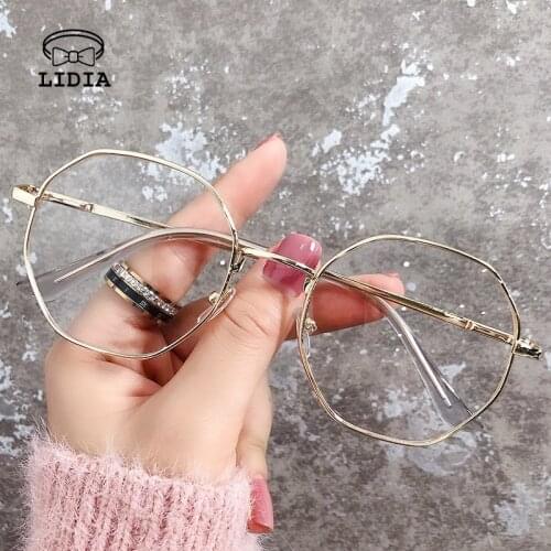 Popular Octagonal Finished Myopia Glasses Polygonal Eyeglass Frame 0 To 1.0-1.5-2.0 To-4.0 Glasses Flat Lens Anti Blue Light