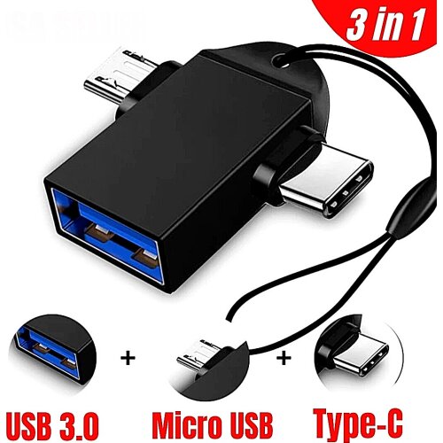 Aluminum Material 2 In 1 OTG USB 3.0 Female To Micro USB 3.1 Type C Data Sync Converter Adapter For Huawei MacBook U Disk