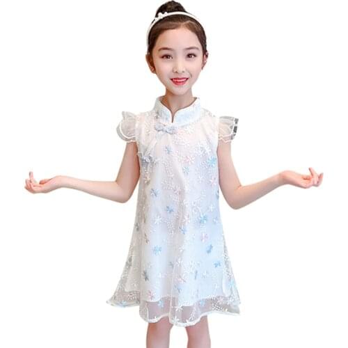 Dress Girl Mesh Girls Dresses Lace Floral Pattern Children Dresses Teenage Childrens Costumes For Girls 6 8 10 12 14