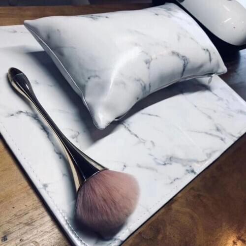 25*15cm Europen PU MARBLE HALO DYEING HIGH-LEVEL HAND RESTS Black White Washable Folding Japanese Nail Manicure Comfortable Tool