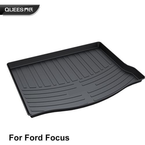 QUEES Custom Fit Cargo Liner Boot Trunk Mat for Ford Focus Mk3 2012 2013 2014 2015 2016 2017 2018 ( International Version )