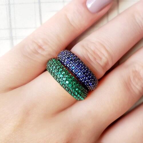 Luxury Cubic Zirconia Adjustable Finger Ring For Women Colorful stone boho charming Ring 2020 Trendy Bride Wedding Party Jewelry