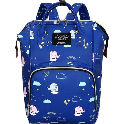 Retail Wholesale Maternity Diaper Backpack Floral Printed Cartoon Nappy Baby Bag For Mom Multifunction Large Capacity Waterproof