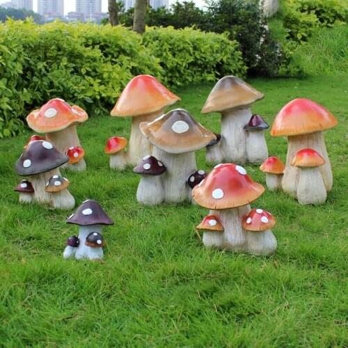 Pastoral Resin Simulation Mushroom Ornaments Outdoor Garden Landscape Sculpture Crafts Kindergarten Villa Furnishing Decoration