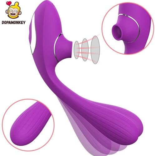 G-spot Vibration Clitoris Stimulation Sex Toys for Woman Masturbator Female Dildo Vibration USB Recharging Nipple Sucker Sex Toy