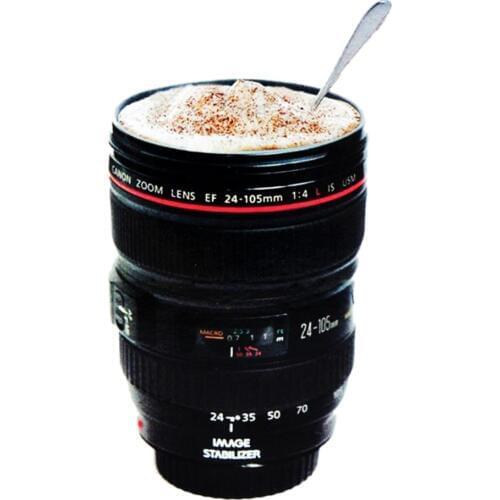 Hot Sale Stainless Lens Camera Lens Cup 24-105mm Travel Coffee Mug cup Tea