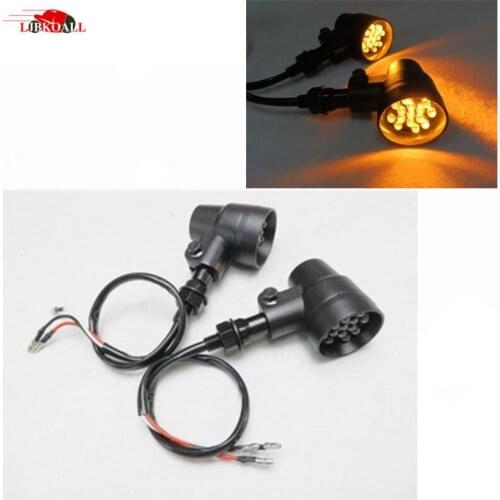 2Pcs 15 LED Motorcycle Turn Signal Lights Motorbike Indicator Lights Bullet Signal Lamp for Harley Sporster Dyna Bobber Chopper