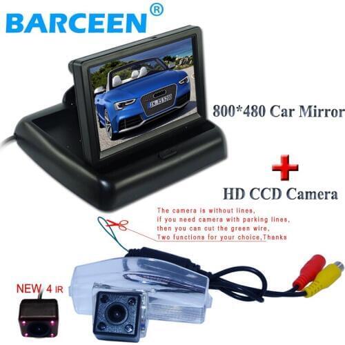 Auto Parking Assistance Car CCD Rear View Camera +4.3 inch Color LCD Car Video Foldable Monitor Camera For Mazda 3 / Mazda 2