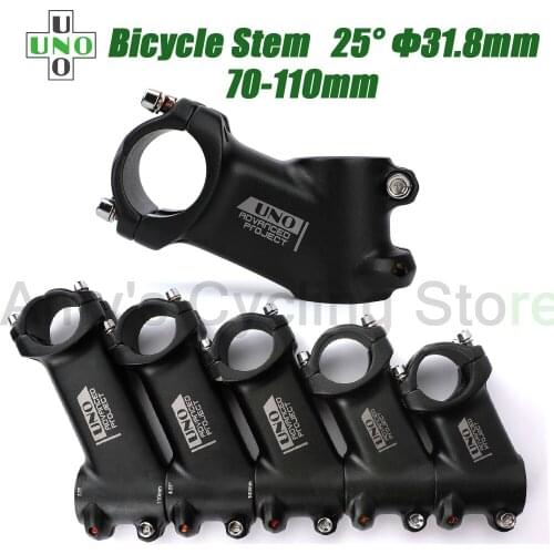 UNO Bike Stem MTB Bicycle Stem 25 Degree 31.8x70-110mm Bike Stem Parts Cycling Accessories