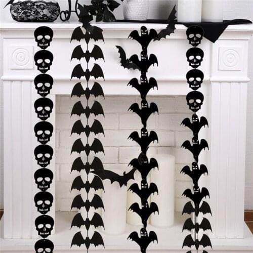 Halloween Non-Woven Fabric Bat Skull Ghost String Decoration Bar Party Holiday Pendant Halloween Interior Decoration