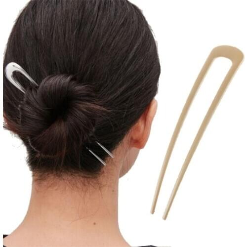Minimalist Alloy Metal Hair Sticks Bun Hairpins Retro Simple Gold U-Shape Updo Hair Fork Clips for Women Styling Tool Accessorie