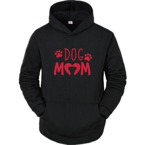 Dog Mom PAW Print Women Fashion Hoodies Cotton Casual Funny Hoodie Gift For Lady Vintage Girl Top Hooded Sweatshirt