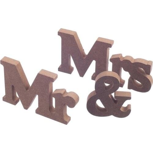 1 set Mr & Mrs letter wooden color for rustic Wedding decoration sign top table Present decoration Wedding Favors