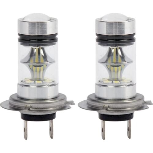 1 Pair High Power LED H7 Bulb 100W 20LED Car Fog Light Lamp Headlights 6000K White