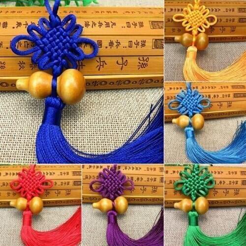 1Pcs Lucky Charm Chinese Knot Feng Shui Gourd Pendant/Wealth Success Copper Coins Car Decoration