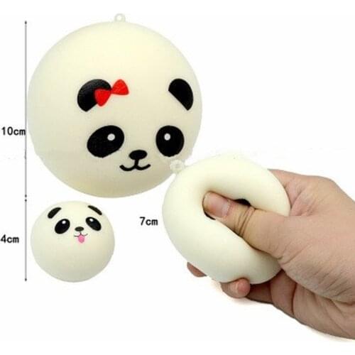 4/7/10CM Squish Panda Bun Stress Relief Toy Ball Slow Rising Decompression Toys PU Key Chains Keychain Kids Toys Squeeze Toys