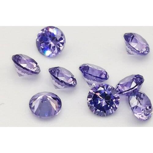 500pcs Free Shipping Loose Gemstone Synthetic CZ Purple 1-3mm Cubic Zirconia Stone for Jewelry