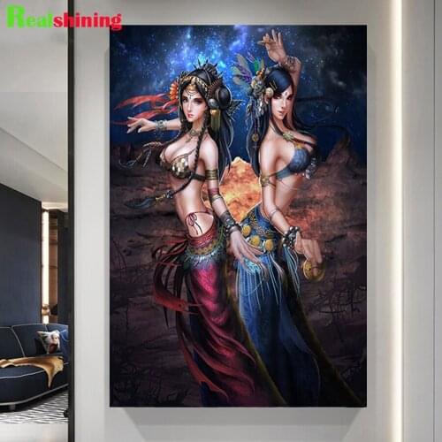 5D square round stones Sexy indian woman full diamond embroidery diamond painting mosaic diy pattern hobby needlework N1881