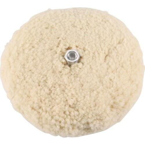 7 Inch Double Sided Wool Polishing Pad Buffing Pad with 5/8 Inch Bolt Wool (Pack of 1)