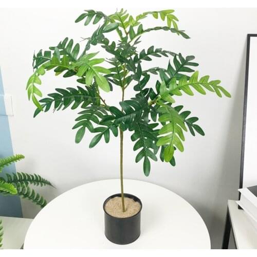 70cm Large Artificial Plants Branch Tropical Ficus Tree Plastic Green Plants Fake Jungle Palm Leaves for Home Desk Potted Decor