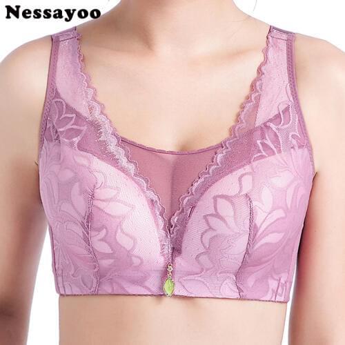 Womens Unlined Full Figure Support Plus Size Wirefree Minimizer Bra Sexy Bra Lingerie Full Cup 80-95 C/D Cup Bra Unlined Bras