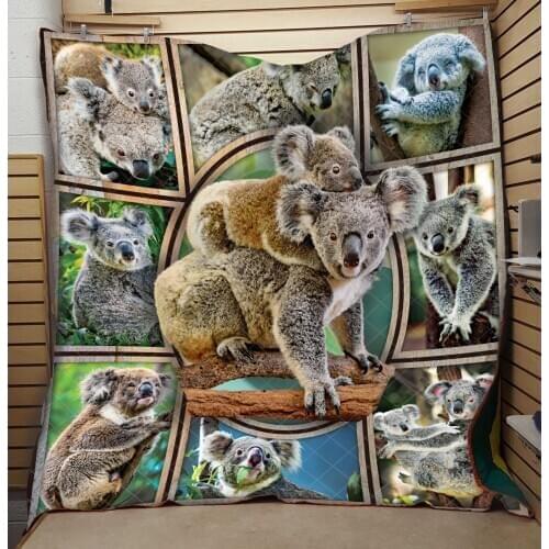 Dropshipping 3D Koala Quilt High End Lifelike Fashionable Kids School Adults Bed Summer Cool Quilt Comfortable Hot Sales