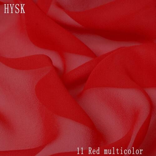 HYSK 100%natural silk chiffon fabric plain red/pink 16 color DIY pure original gauze silk georgette philippines for lining/shirt
