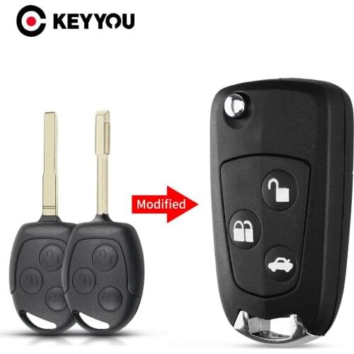 KEYOU For Ford Replacement Folding Car Remote Key Case for Ford Mondeo Focus 2 3 Festiva Fiesta KA HU101/FO21 Blade Auto Key