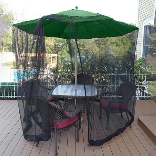 Reusable Mosquito Net with Zipper Adjustable Rope Polyester Outdoor Dining Sunshade Net for Patio Garden Yard Supplies