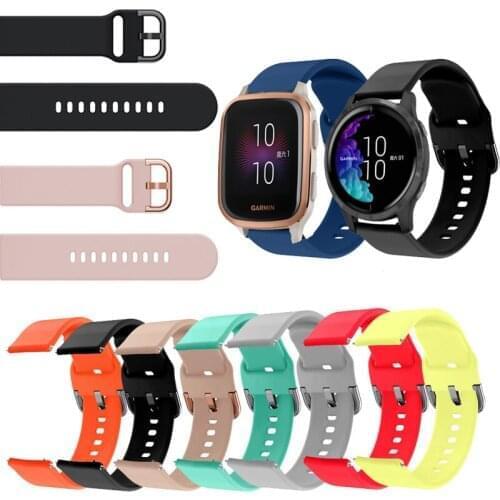 Soft Silicone Band Strap for Garmin Venu Sq for Garmin Vivomove HR / Vivoactive 3 Music Band With Fashional Colors 20mm