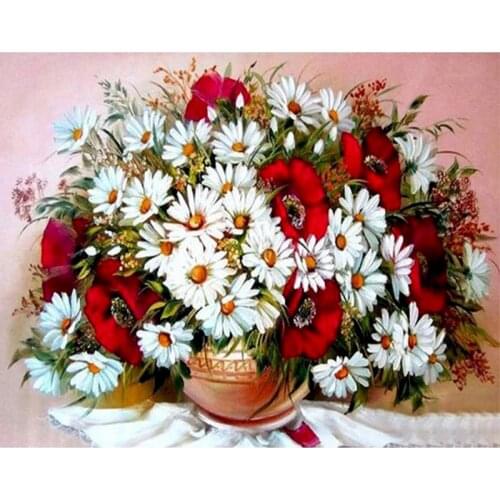 60x75cm Oil Painting By Numbers Flowers DIY Paint By Numbers On Canvas Frameless Home Decor Digital Hand Painting