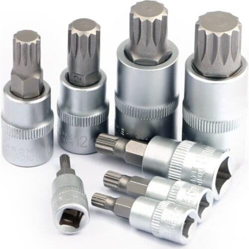 8Pcs 1/4" 3/8" 1/2" Torx Bit Sockets Set Adapter Allen Key Spline Bits Universal Head For Torque Spanner Ratchet Socket Wrench