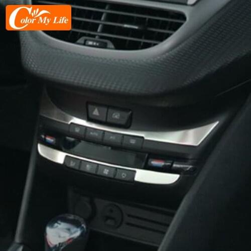 2Pcs/Set for Peugeot 208 2008 2015 - 2019 Car Control Panel Stickers Air Conditioning Switch Interior Sequins Sticker