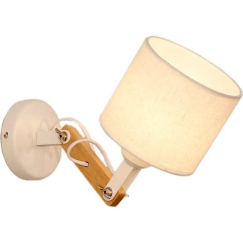 Robot Shape Wooden Wall Lamp E27 Adjustable Shape Modern Cloth Art Wood Indoor Parlor Staircase Aisle Bedside Night Light