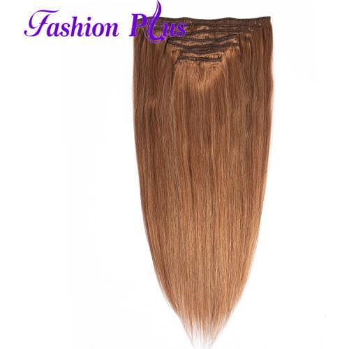Clip In Human Hair Extensions For Women Machine Made Remy Hair 120g 7PCS /Set Brazilian Hair Multiple Colors Available