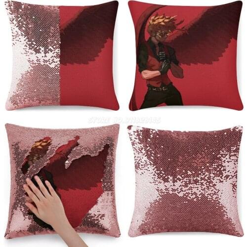 Hawks Sequin Pillowcase Glitter Throw Pillow for Party Cafe Home Sofa Anime Hawks Manga Takami Keigo Boku No Hero Academia Bnha