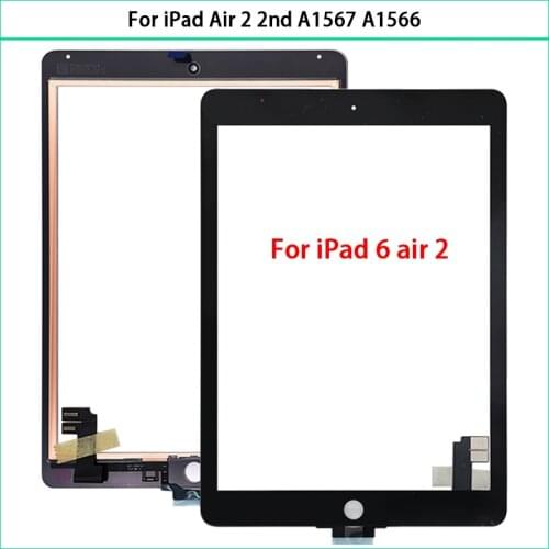 New 9.7 " For iPad 6 Air 2 2nd A1567 A1566 Touch Screen Panel Digitizer Sensor TouchScreen Lcd Front Glass Lens Replacemen