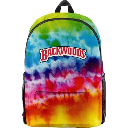 New BACKWOODS Cigar tie-dye 3D Digital Color Printing Teens Boys Girls Campus Student Backpack Sport Travel Casual Fashion Pack