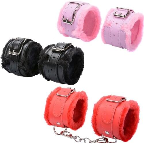 Plush Handcuff Bdsm Bondage Soft Padded Hand Cuffs Adults Erotic Toys Femdom Slave Restraints Fetish Sex Toys For Couples