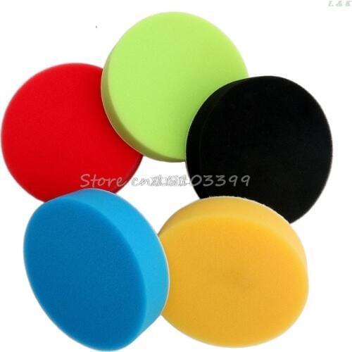 5Pcs 3 inch Flat Sponge Buffing Pad Polishing Pad Kit Car Polisher M12 dropship