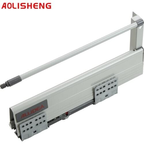 AOLISHENG 35KG Heavy Load full extension double wall self closing gently drawer rail guide kitchen cabinet